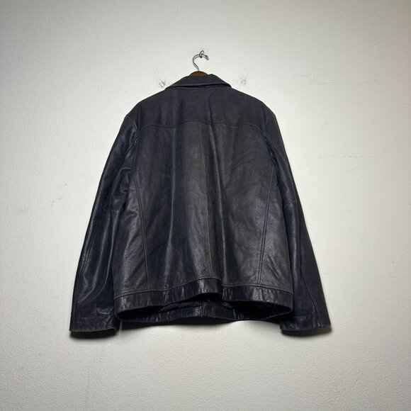 Merona Biker Moto Coat Leather Jacket Men XL Outerwear Button Zip Fall Winter - Picture 3 of 14